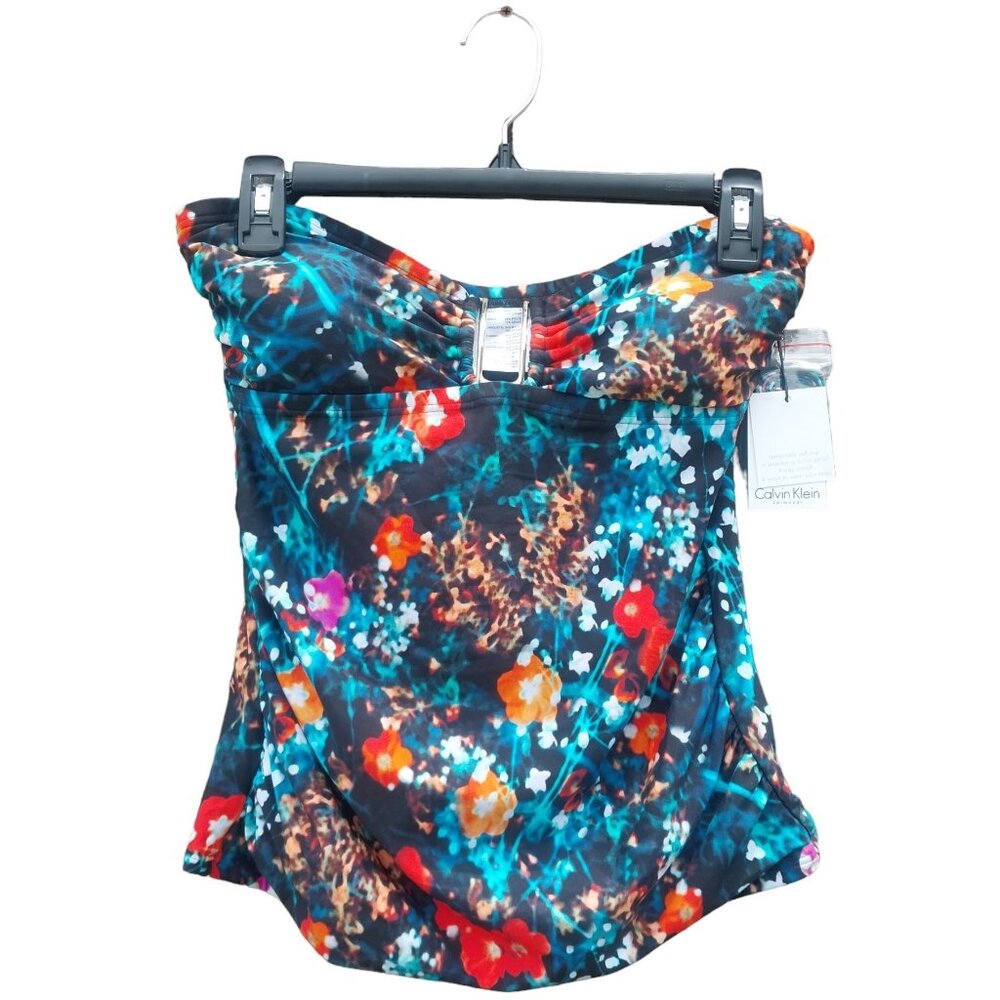 Calvin Klein Exotic Poppy Tankini Swimsuit Top Size Med